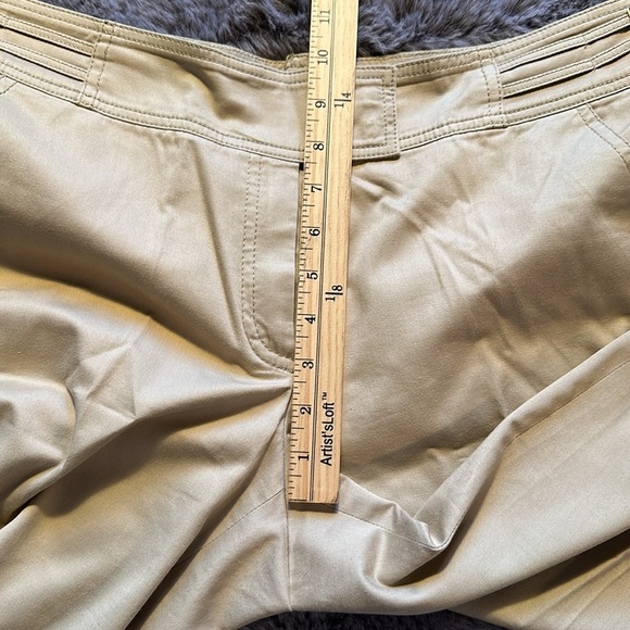 Escada Cotton Silk Blend tan with fun waist slight stretch pants sz 40 / us 10 - Picture 11 of 12